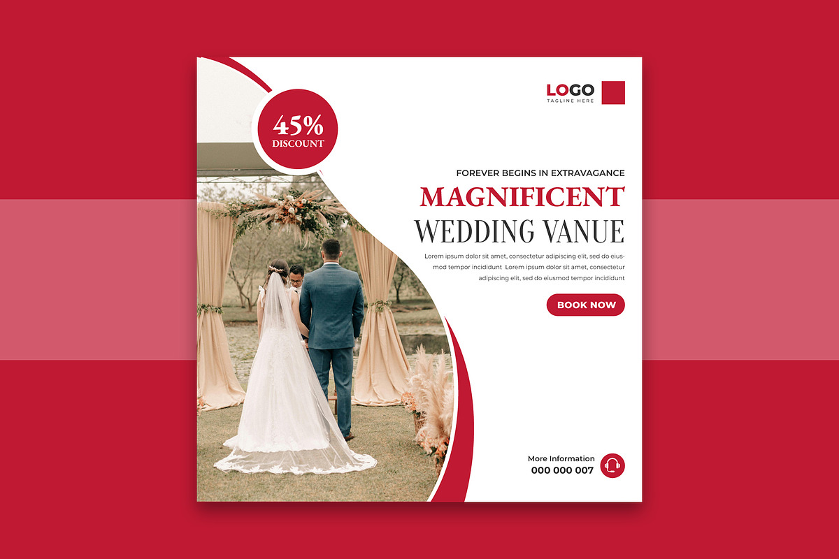 Wedding Venue Social Media Post, a Social Media Template by Designgrove (Photo 3 of 3)