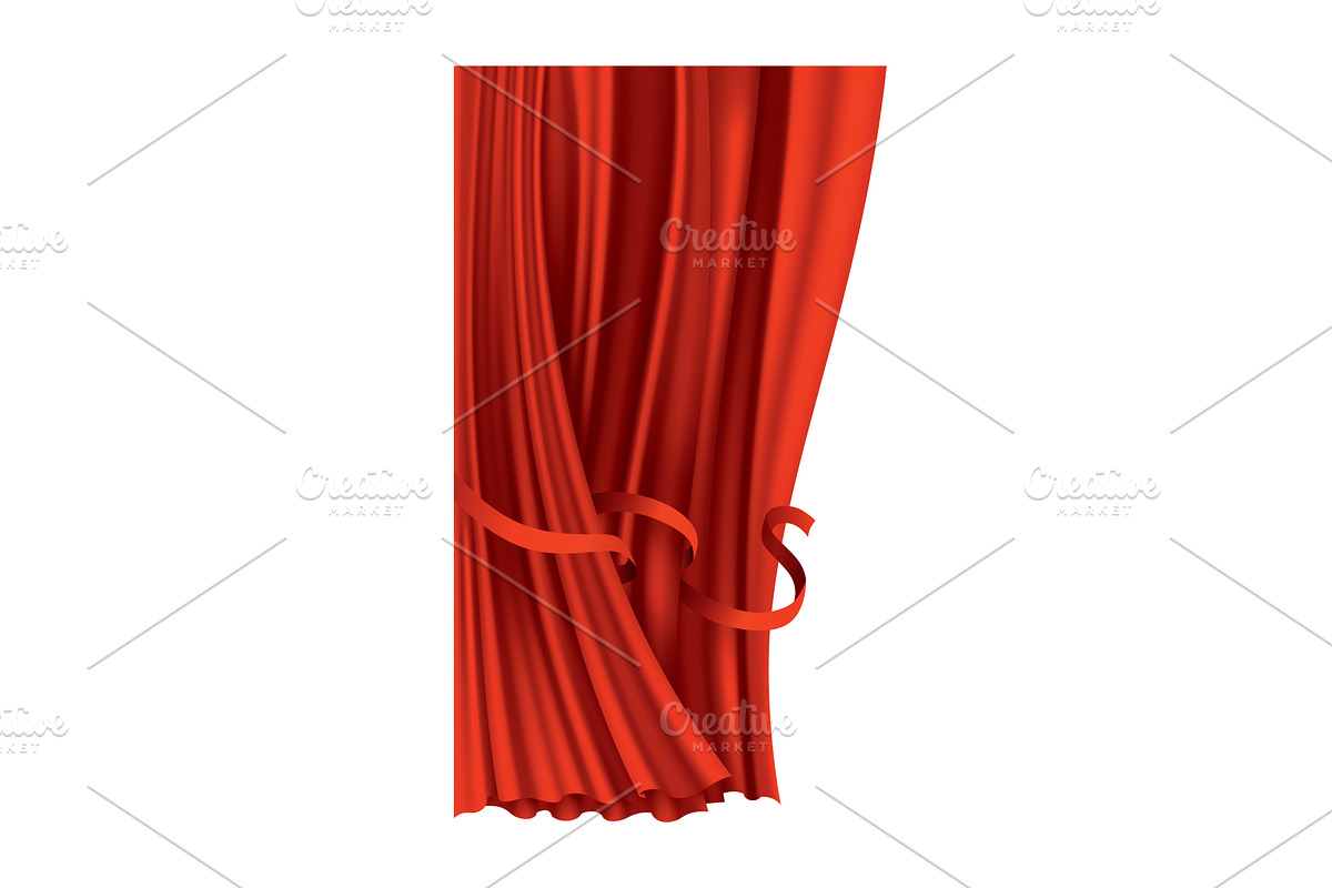 Red curtains realistic, an Object Illustration by Things for designers