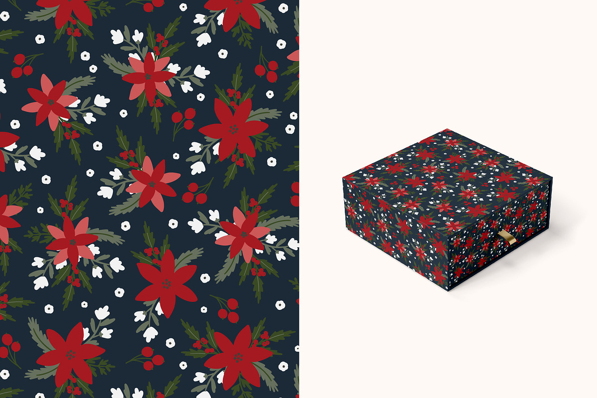 Winter Floral seamless pattern, a Pattern Graphic by Cozy pattern shop (Photo 4 of 7)