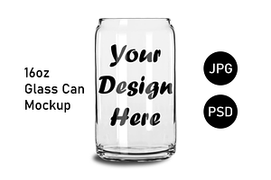 16oz Can Glass Mockup