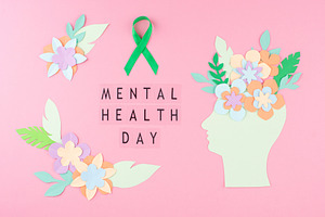 Mental Health Day with green ribbon, a Food & Drink Photo by Yulia Furman