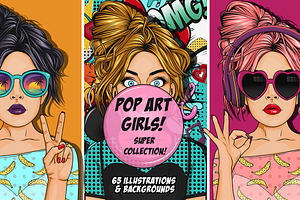 Comic Style Pop Art Girls, an Illustration by Dapper Dudell