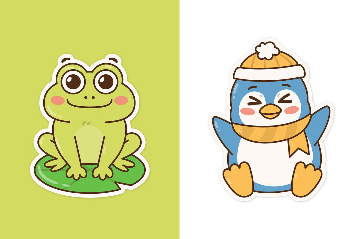 Cute Animal Stickers Bundle, an Animal Illustration by Creathub Studio (Photo 3 of 4)