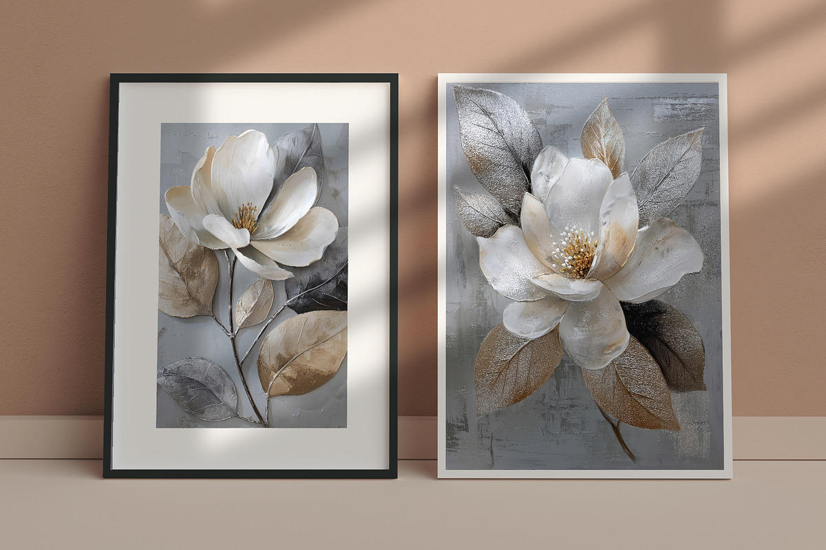 Luxe White Oil Floral Illustration, a Decorative Illustration by Housui Patterns (Photo 16 of 17)