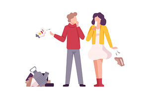Environmental Pollution Problem and, a Person Illustration by TopVectors