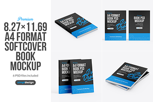 A4 Softcover Book Mockup