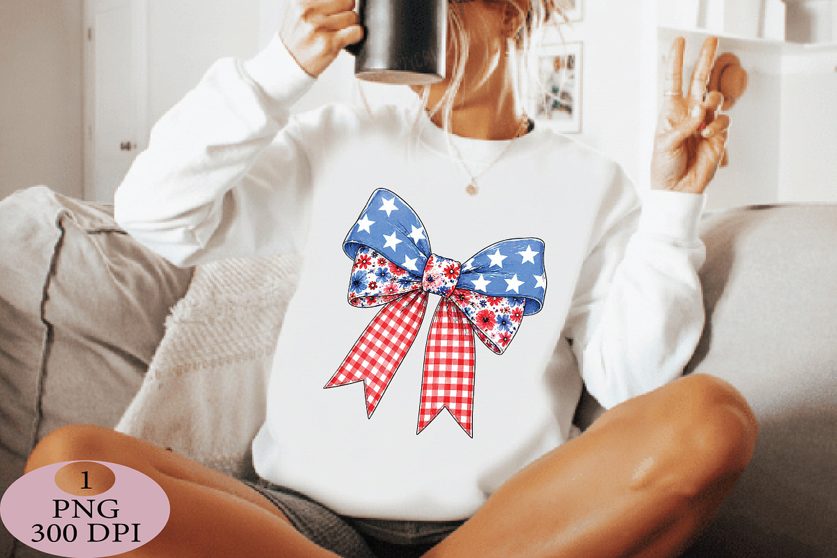 Coquette 4th of July Bow PNG, an Illustration by Daily.Designs (Photo 2 of 5)