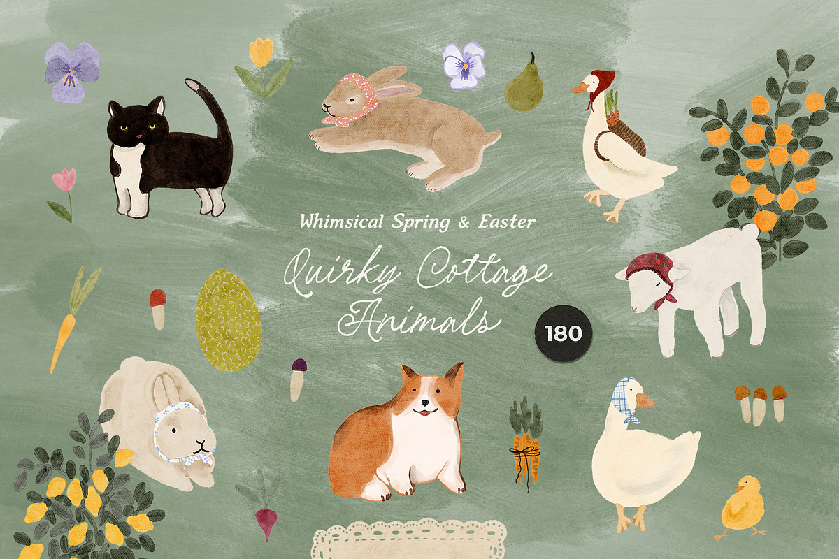 Whimsical Cottage Spring Animals, an Animal Illustration by Lana Elanor (Photo 17 of 17)