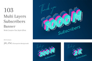 Multi Layers Subscribers Banners Set