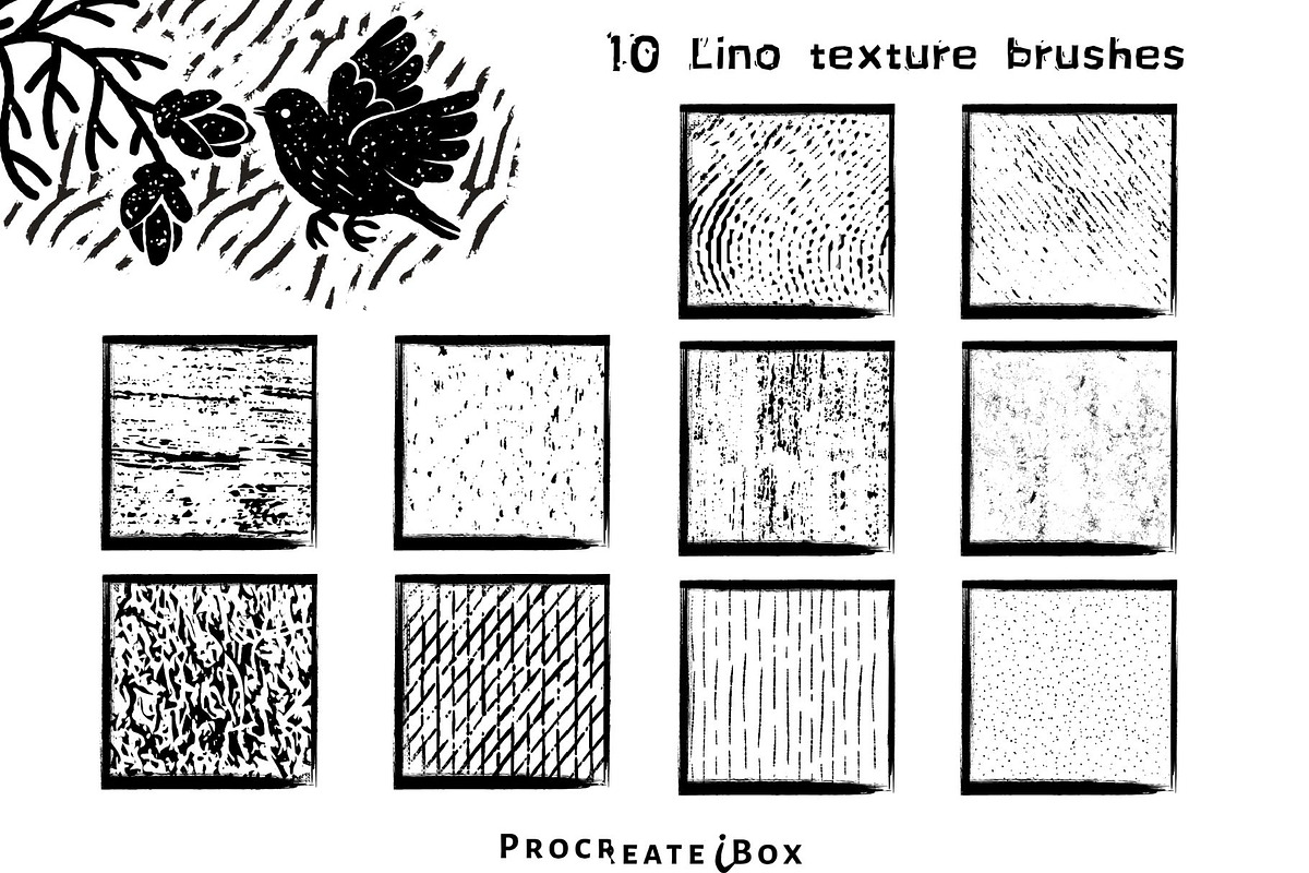 Procreate linocut brushes, a Brush Add-On by ProcreateiBox (Photo 6 of 11)
