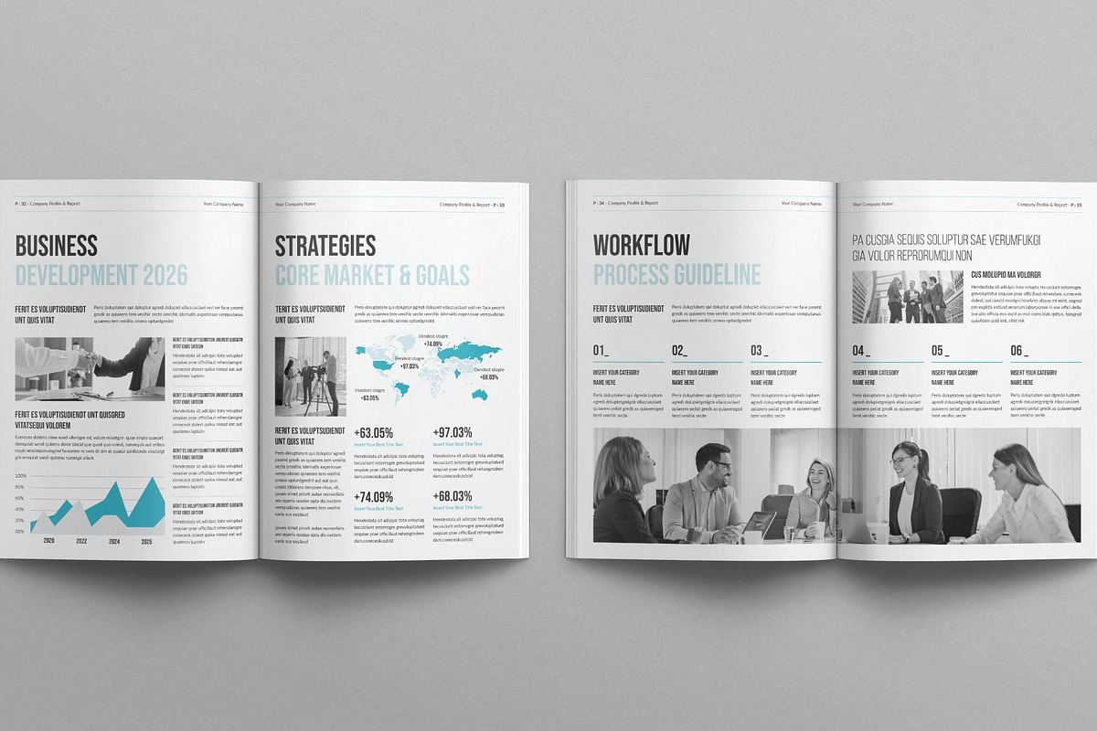 Company Profile & Report Template, a Brochure Template by E-Type (Photo 12 of 13)
