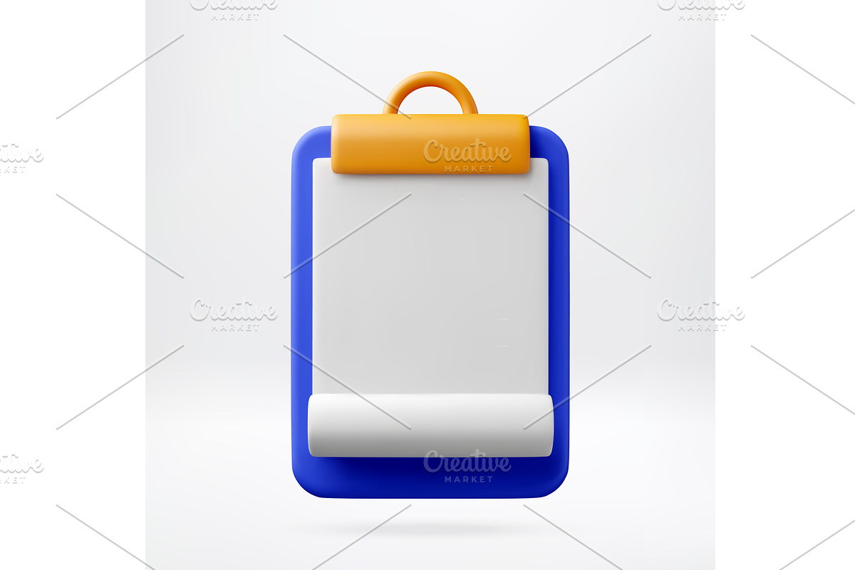 3D clipboard with blank paper for, a Finance Illustration by Abscent