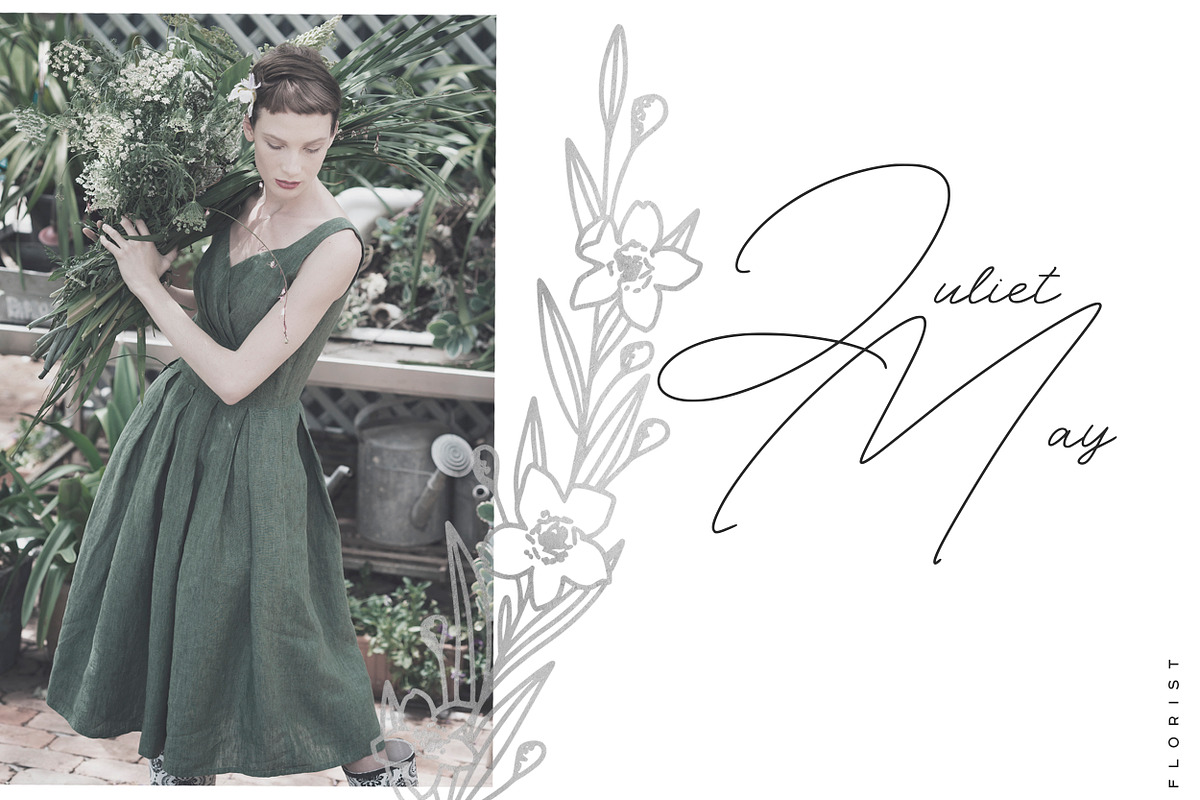 Spring Vibes. Floral Font + Frames preview 6