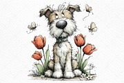 Whimsical Spring Dog Clipart PNG, an Illustration by Craft Nest (Thumbnail 10 of 11)