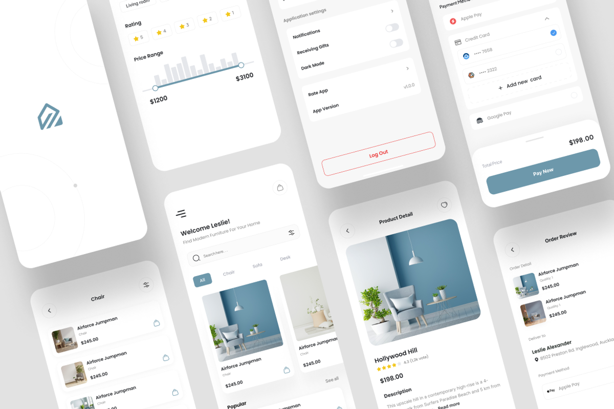 Inhome - Interior App UI Kit, an UI Kit Template by iDoodle Studio (Photo 4 of 4)