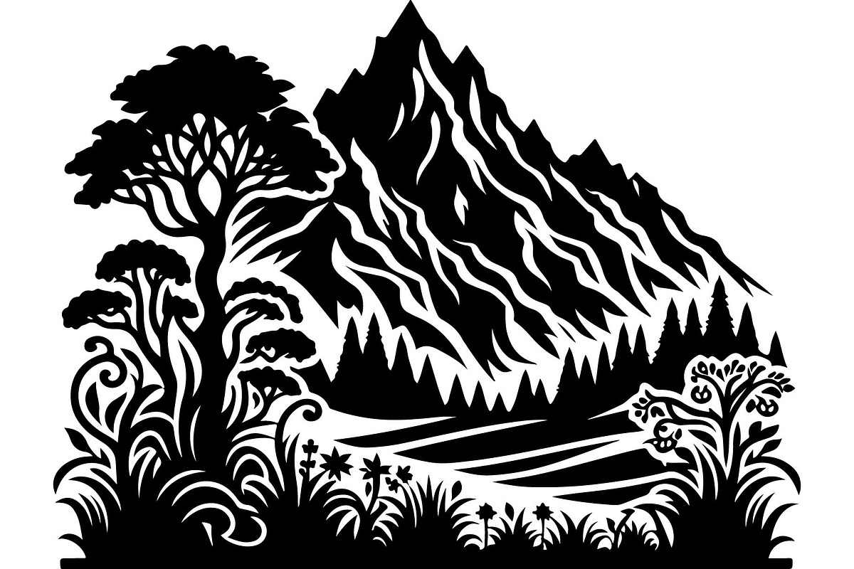 Black Nature & Wildlife Art Bundle, an Object Graphic by Designer_Momina (Photo 6 of 13)