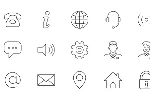 Business Card Icons, an Outline Icon by Oleksii