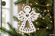 Nativity Angel Ornament SVG Bundle, a Decorative Illustration by svgocean (Thumbnail 7 of 7)