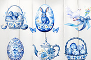 Watercolor Chinoiserie Easter Clipar, an Illustration by Watercolor design (Thumbnail 2 of 4)