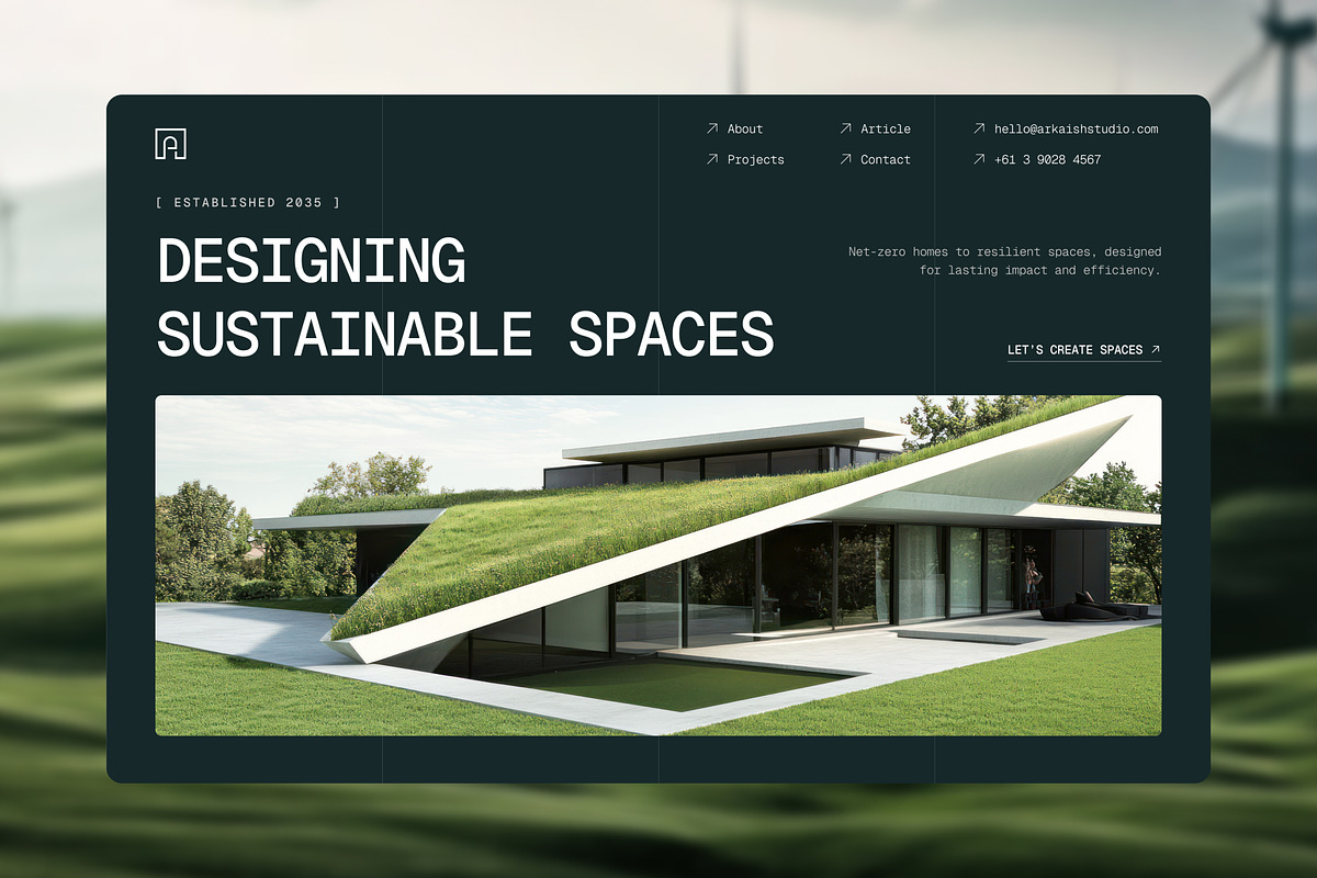 Arkaish – Architecture Firm Website, an UI Kit Template by peterdraw (Photo 1 of 7)