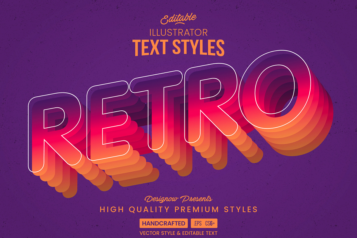 Retro Text Style, a Layer Style Add-On by Designow Group
