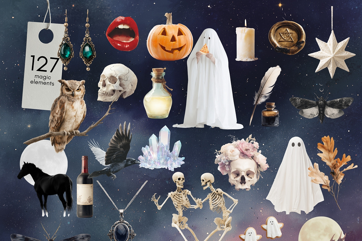 Halloween mystery - collage pack, an Object Graphic by VirinaDesign (Photo 6 of 10)