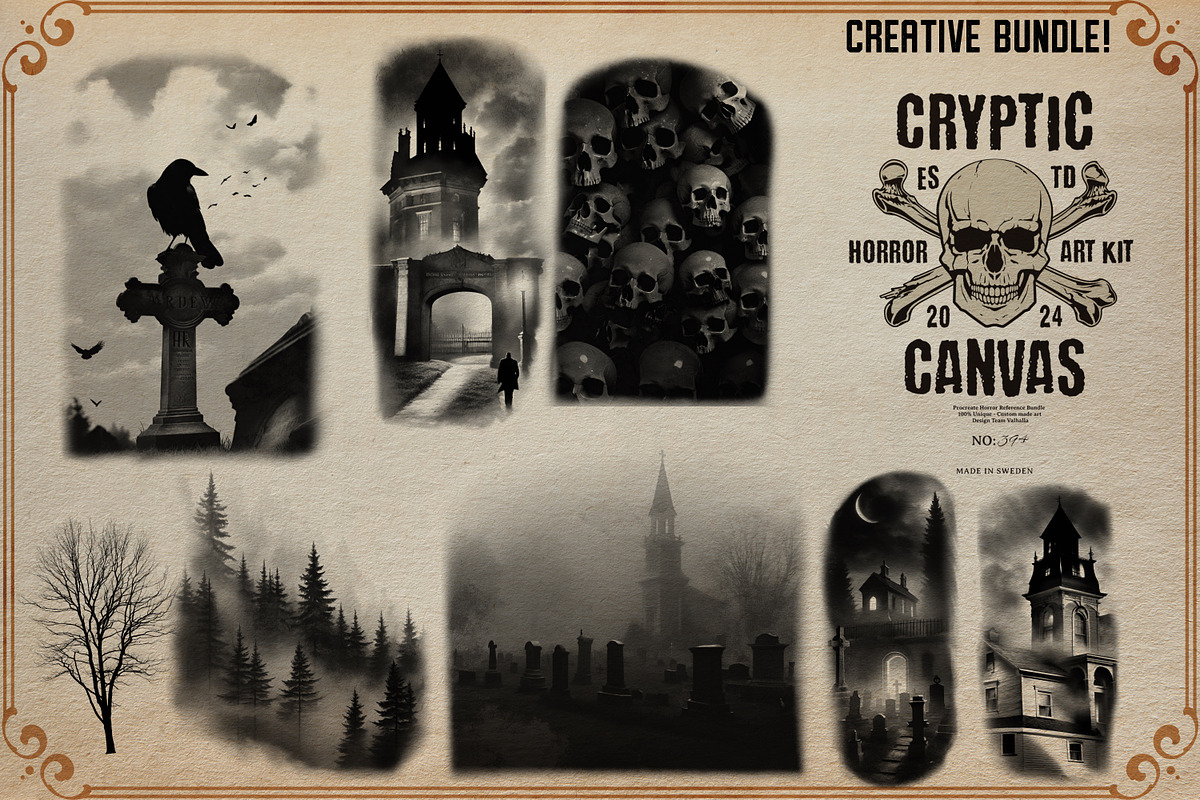Procreate / Cryptic Canvas, a Brush Add-On by Studio.Valhalla (Photo 3 of 9)
