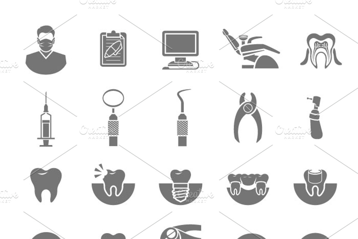 Dental clinic services flat icons, an Icon by Vectorikart (Photo 3 of 4)