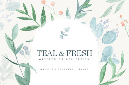 Watercolor Greenery and Leaves -30%