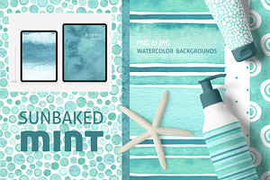 Mint Watercolor Paper Backgrounds