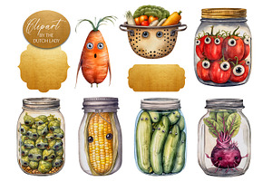 Preserved Vegetables Clipart Set