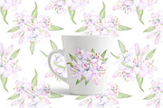 Watercolor clipart white lilies, an Illustration by EshaStudio (Thumbnail 5 of 11)