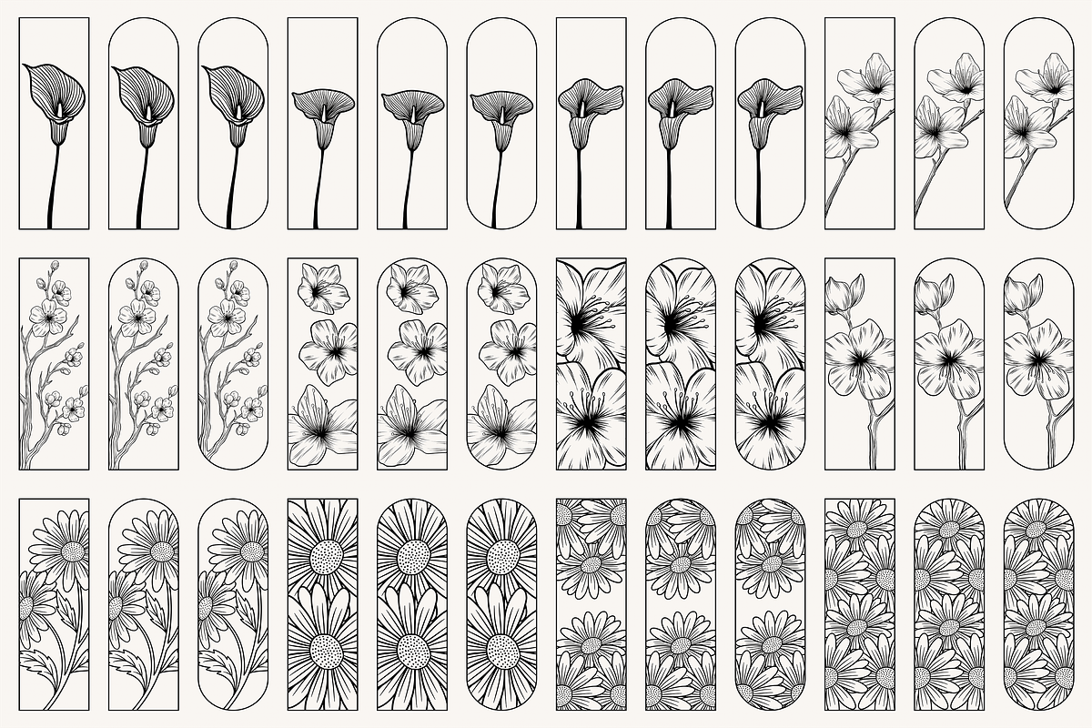 Floral Bookmark Template Bundle, a Stationery Template by Kusumaillustration (Photo 7 of 11)