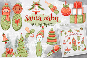 Baby Santa clipart, my 1st Christmas