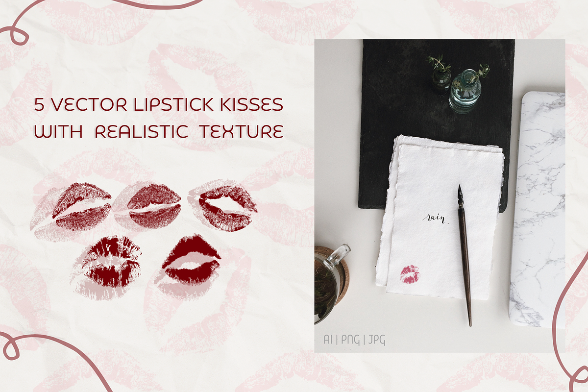 Kisses Valentine vector clipart, a Pattern Graphic by Zeukaa (Photo 2 of 5)