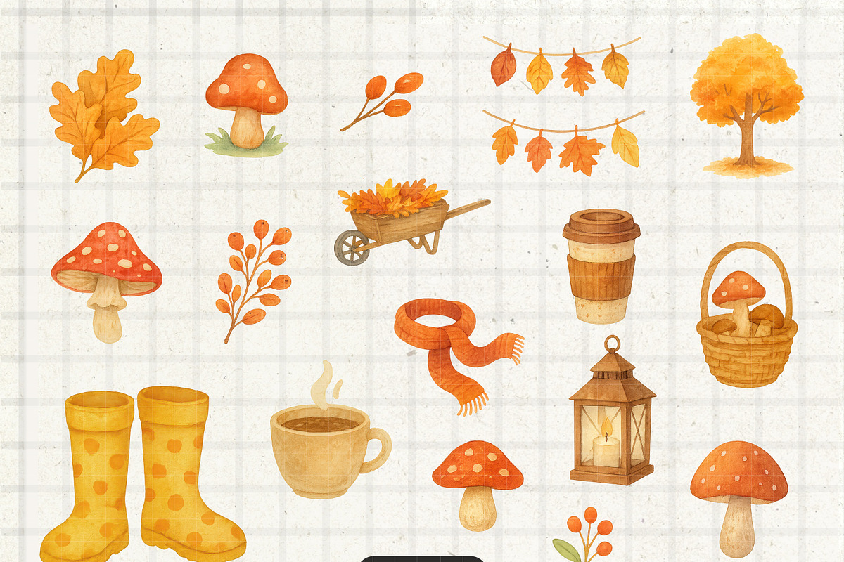 Autumn Elements - Cute Fall PNG, an Animal Illustration by PaintPixelCo (Photo 3 of 10)