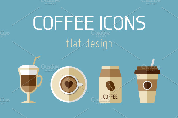 9 Coffee Flat Icons