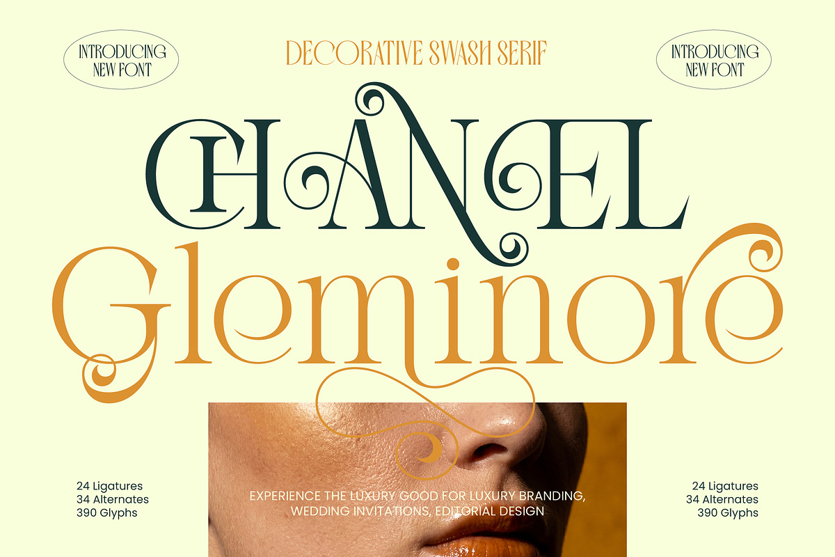 Chanel Gleminore Decorative Swash, a Serif Font by timelesstype.co (Photo 1 of 15)