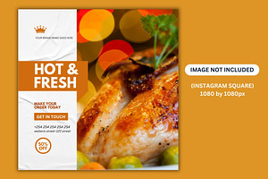 Hot & Fresh Chicken Fry Promo Design, a Social Media Template by Mishek Munene