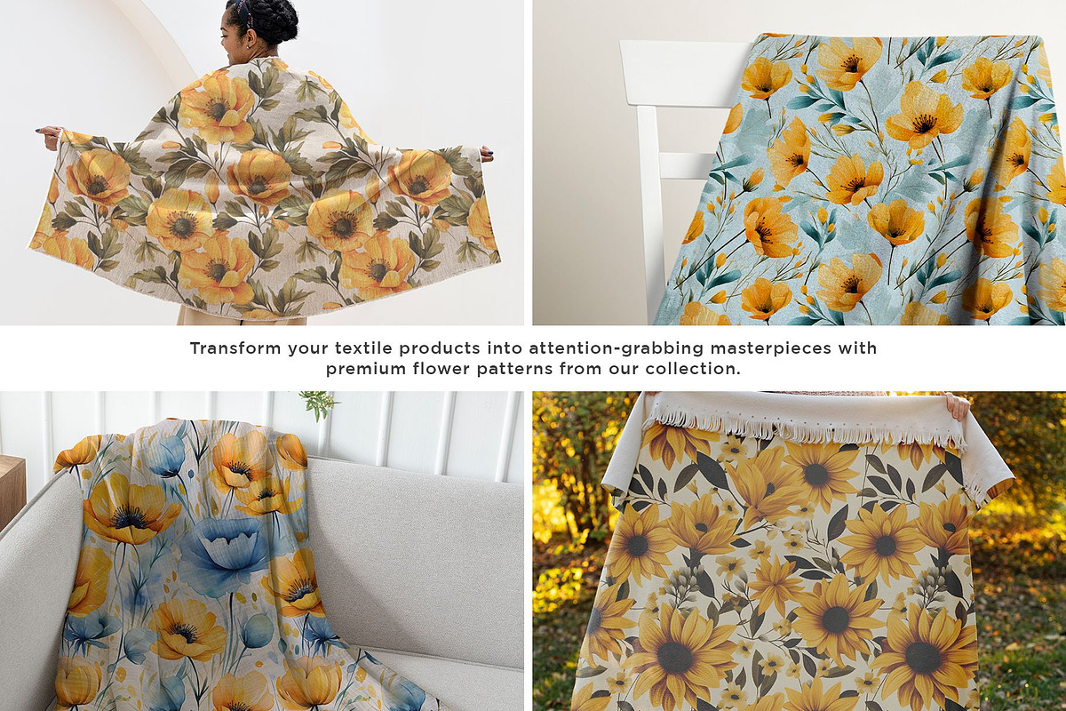 Botanical Summer Flower Pattern Set, a Pattern Graphic by Vibrand Studio (Photo 6 of 12)