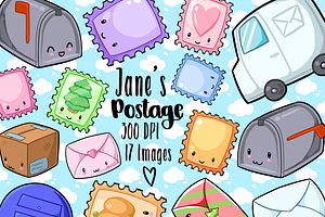 Kawaii Postage Clipart