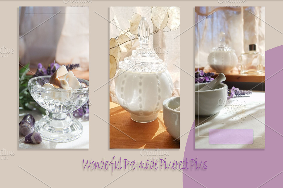 Oils and Honey Pinterest Pack, a Social Media Template by lovemyHappyVibes (Photo 3 of 6)