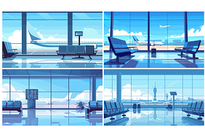 Airport interior. Empty waiting hall, a Transportation Illustration by Stock-Smart-Start