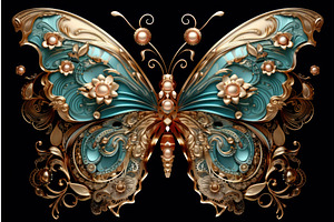 Gold Painted Butterfly Style