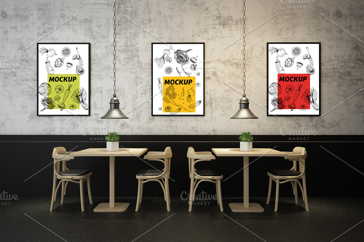 Mockup Bundle Poster Restaurant, a Print Template by Milan Mockup (Photo 7 of 7)