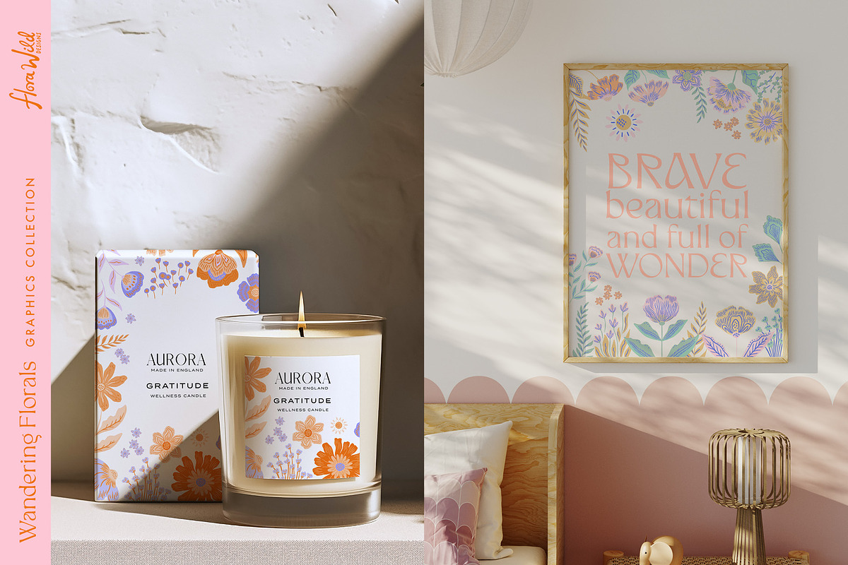Wandering Boho Florals clipart, an Illustration by Flora Wild Designs (Photo 3 of 13)
