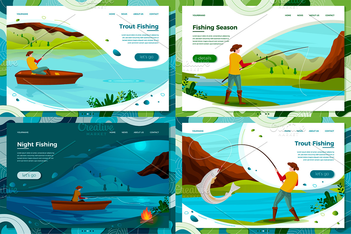 Summer Fishing Illustrations Set, an Animal Illustration by Tashal (Photo 3 of 5)