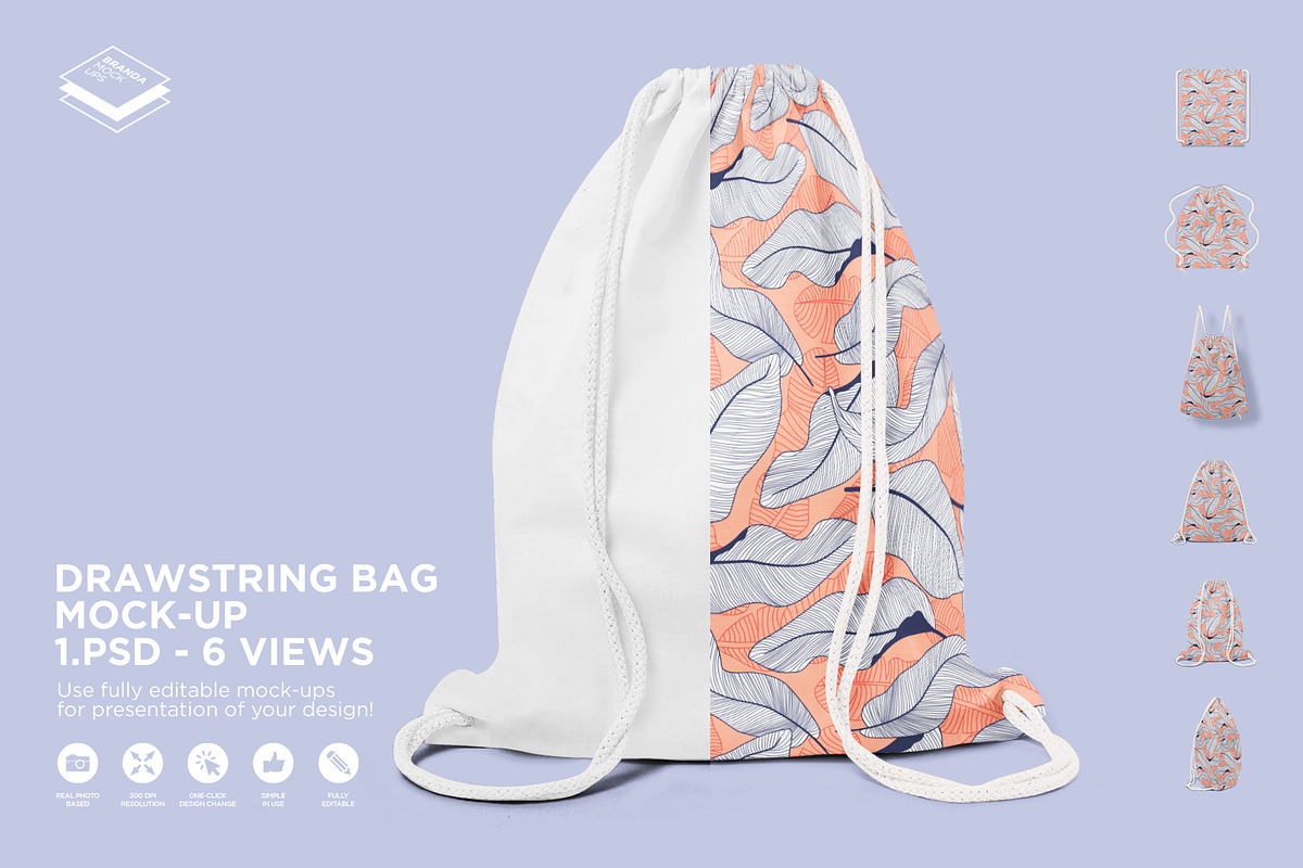 Drawstring Bag Mock-up, an Apparel Mockup by Branda Keeps (Photo 1 of 17)