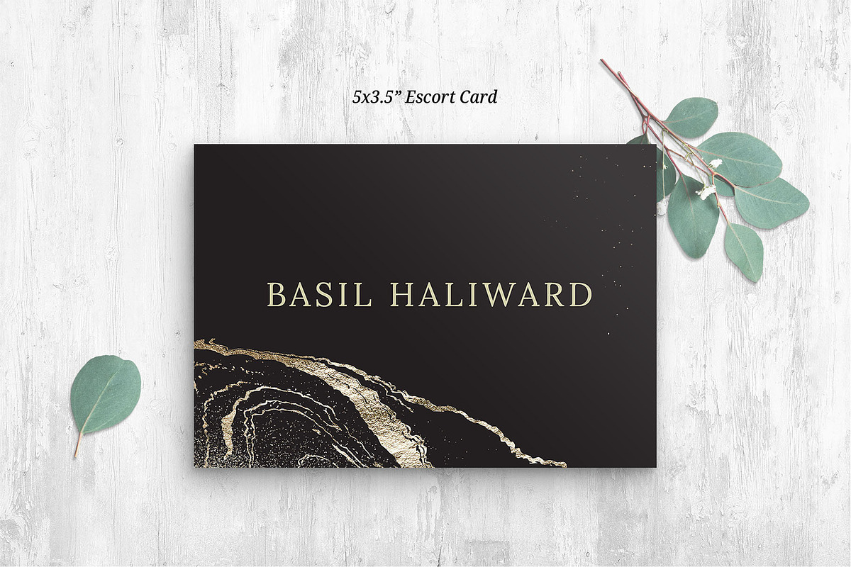 Black & Gold Wedding Templates, an Invitation Template by BrandPacks (Photo 5 of 6)