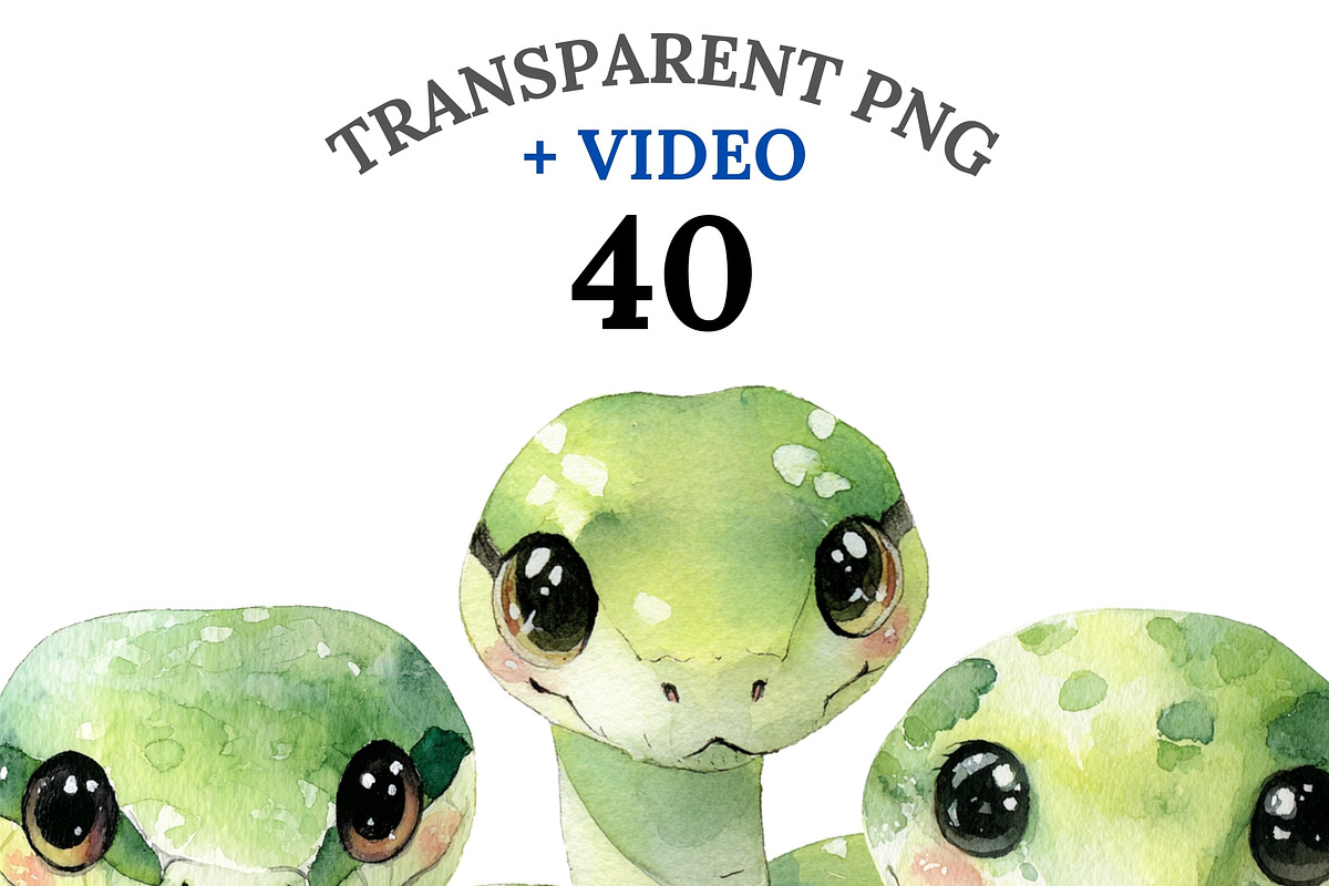 40 Cute Snake Clipart, an Animal Illustration by Pati Charm Studio (Photo 1 of 9)